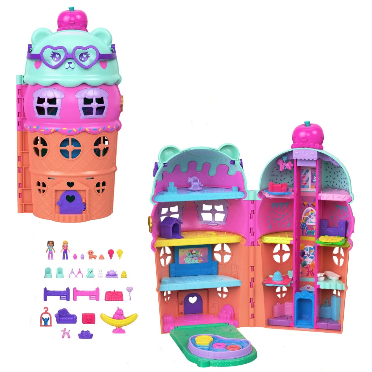 Set Polly Pocket Gelato House cu 2 papusi