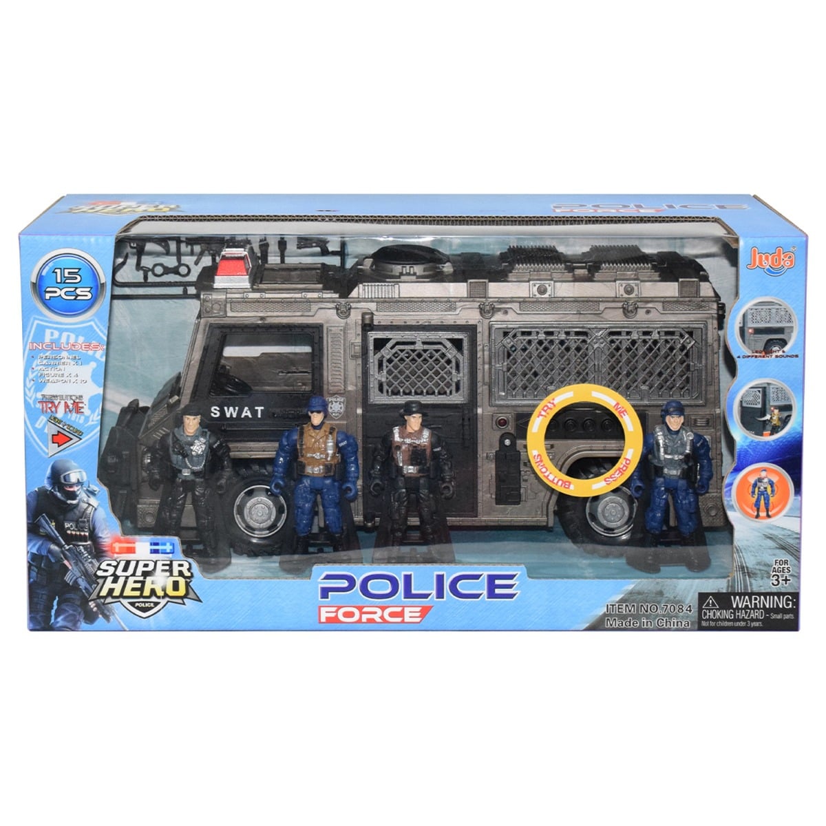 Set Mașină SWAT Hero Combat cu 4 Figurine