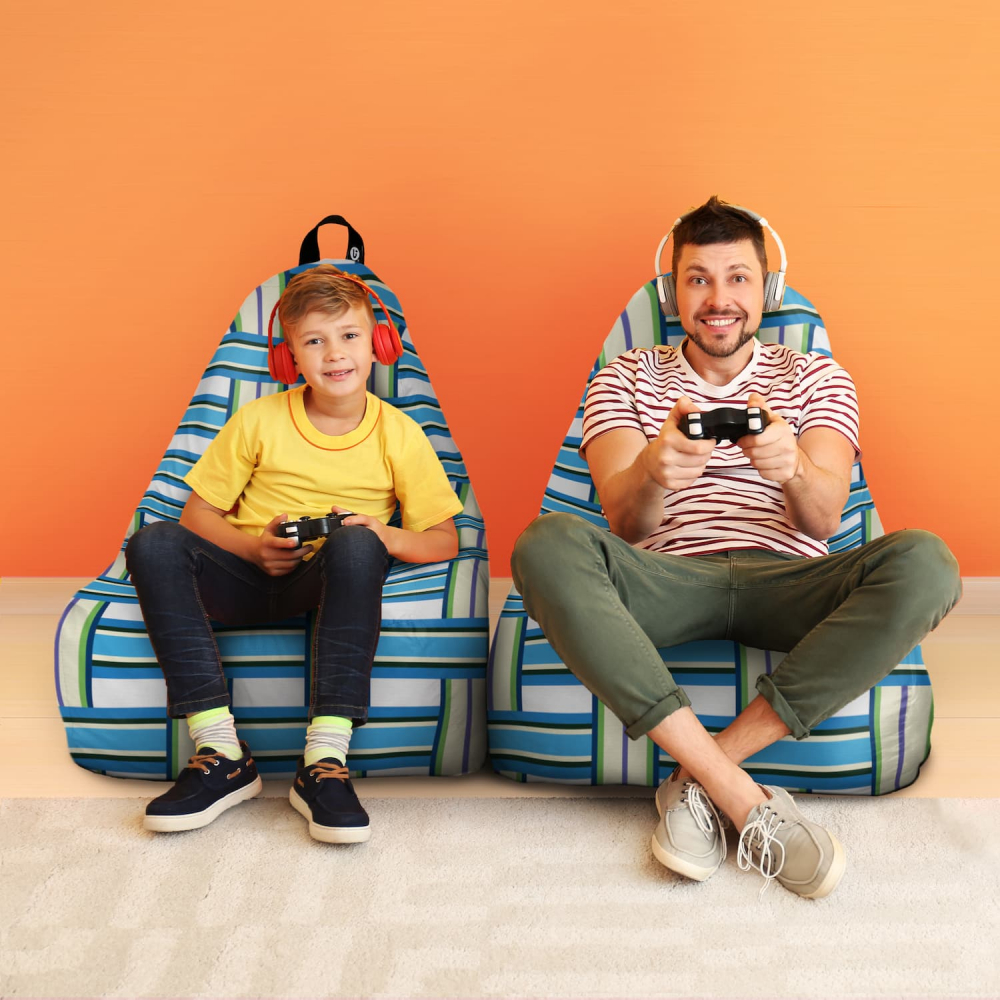 Fotoliu Puf Chill XL Blueberry And Kiwi Updeco - imagine 2
