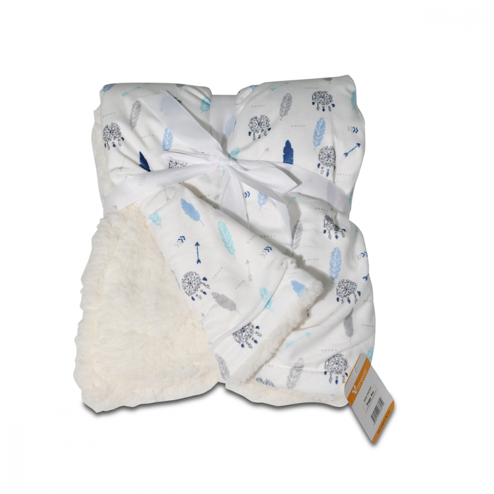 Paturica Cangaroo Shaggy Blue, 2 fețe, 75x105 cm - imagine 3