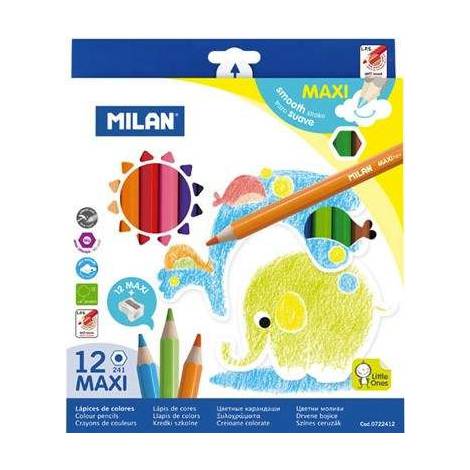 Set 12 Creioane Colorate Maxi Milan