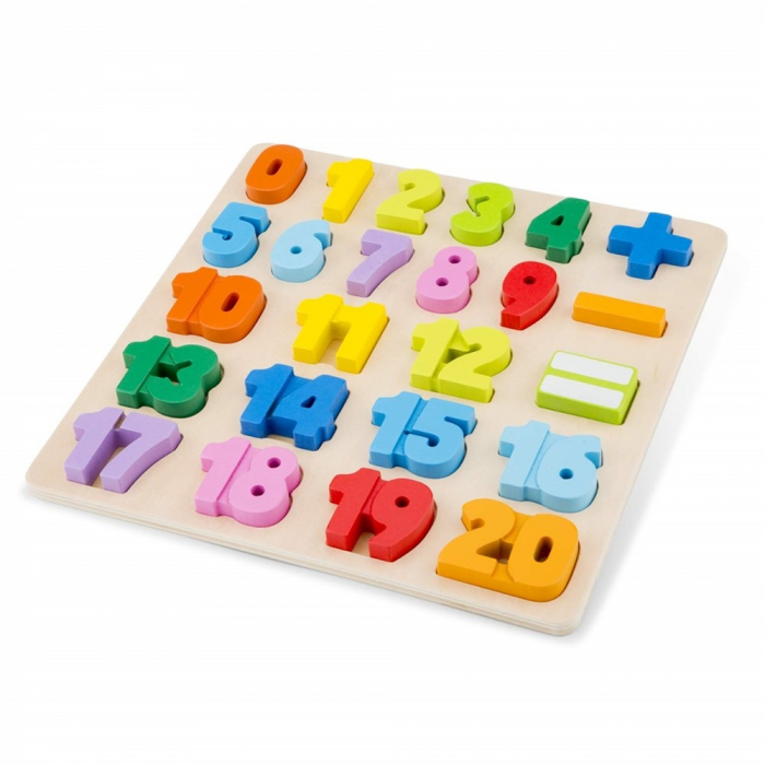 Puzzle Numere New Classic Toys, Educațional, Lemn