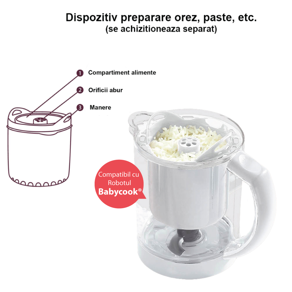 Robot Beaba Babycook Solo Dark Grey | Gătit la Abur - imagine 2