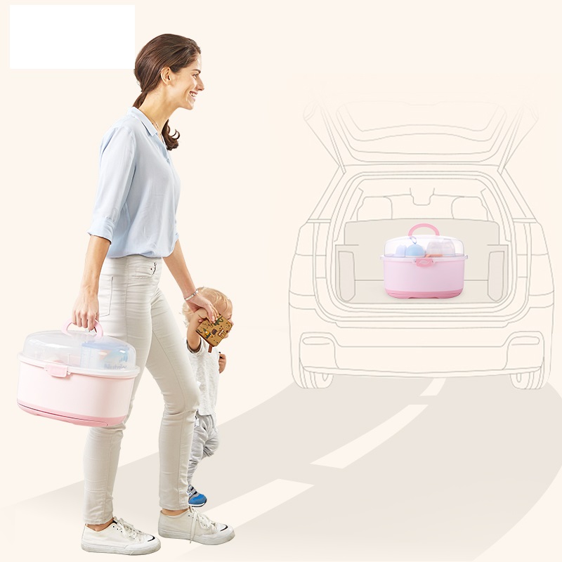 Cutie Depozitare Biberoane Little Mom Pink - imagine 5
