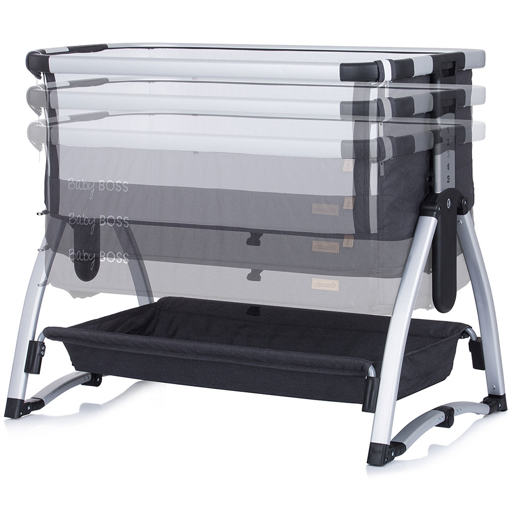 Patut Co-Sleeper Chipolino Baby Boss Anthracite - imagine 5