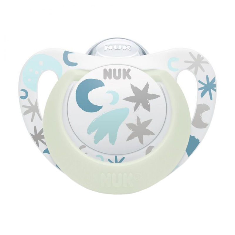 Suzeta NUK Star Night M1 Bleu, 0-6 luni