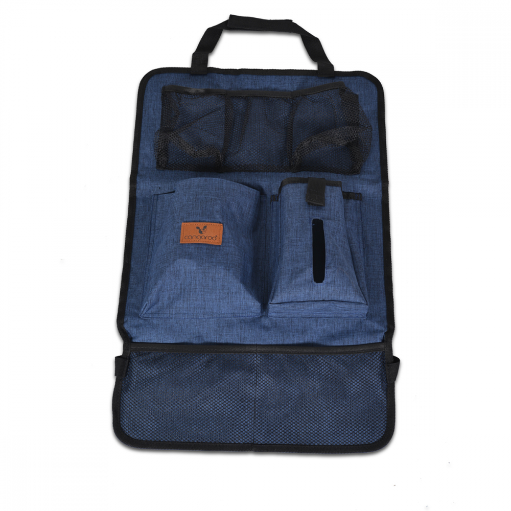 Organizator Auto Cangaroo Denim cu Protectie Scaun - imagine 2