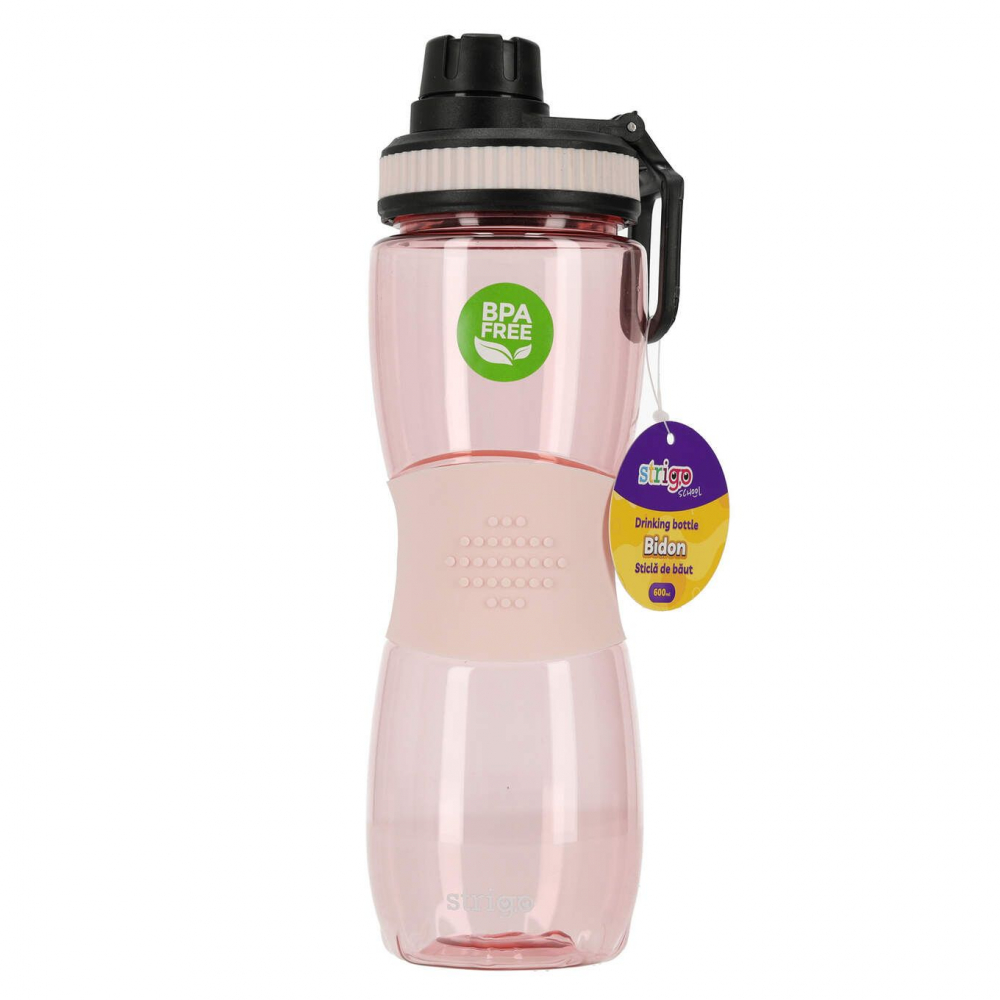 Bidon Strigo 600 ml Roz cu Mânner Cauciuc