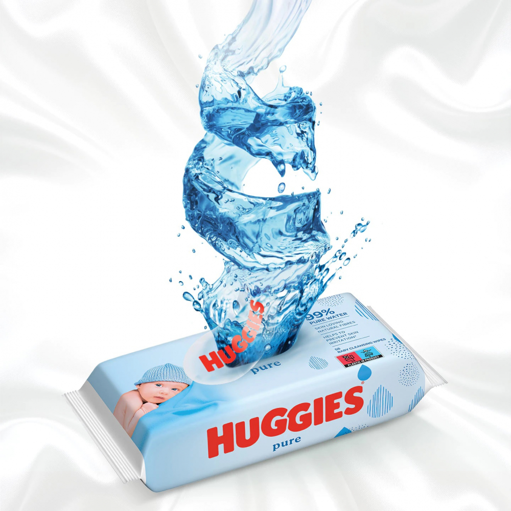 Servetele Huggies Pure 56 buc - Set 10 bucăți - imagine 4