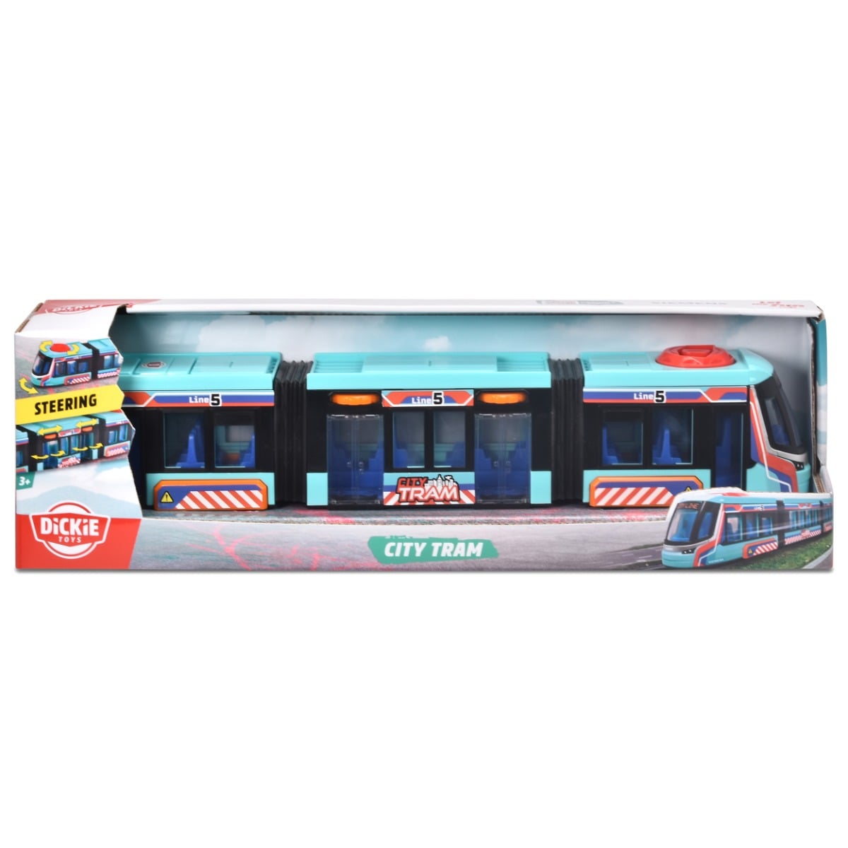 Tramvai Dickie Siemens City Tram, Albastru, 41 cm