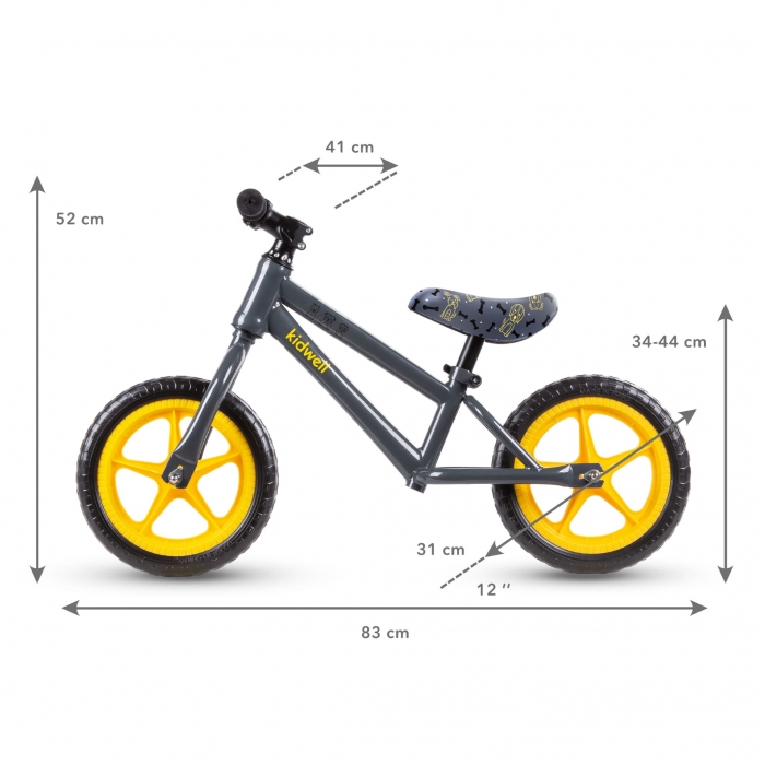 Bicicletă Echilibru Kidwell 12" cu Roți EVA - imagine 5