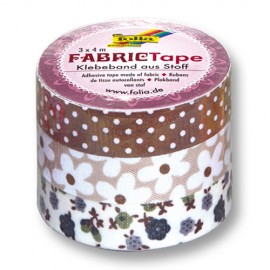 Banda Textilă Adezivă Maro Folia Paper, Set 3 Role