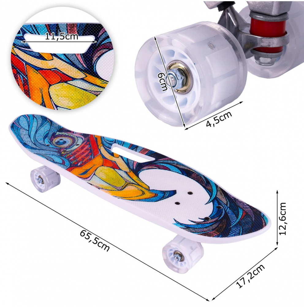 Skateboard Malplay Copii cu Maner si Roti LED - imagine 9