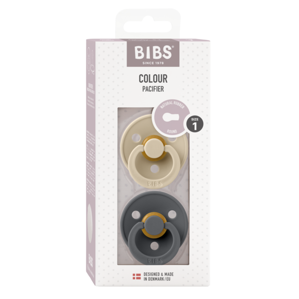 Set 2 Suzete Bibs Latex, Tetină Rotundă, 0+ Luni