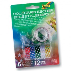 Banda Holografică cu Stele Folia Paper (6 Role)