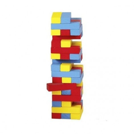 Joc Jenga Colori Goki - Lemn, 45 Piese - imagine 2