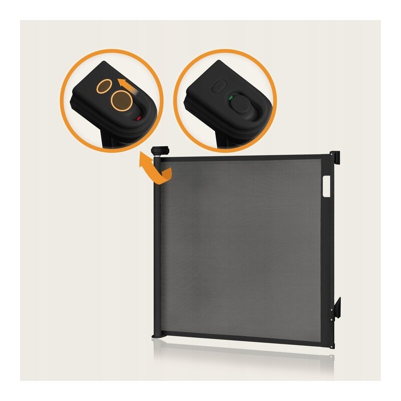 Poarta Siguranta Lionelo Thea, 80x140 cm, Negru - imagine 11