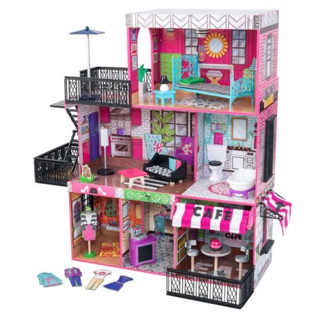Casuta papusi Kidkraft Brooklyn Loft, 3 etaje, 25 accesorii