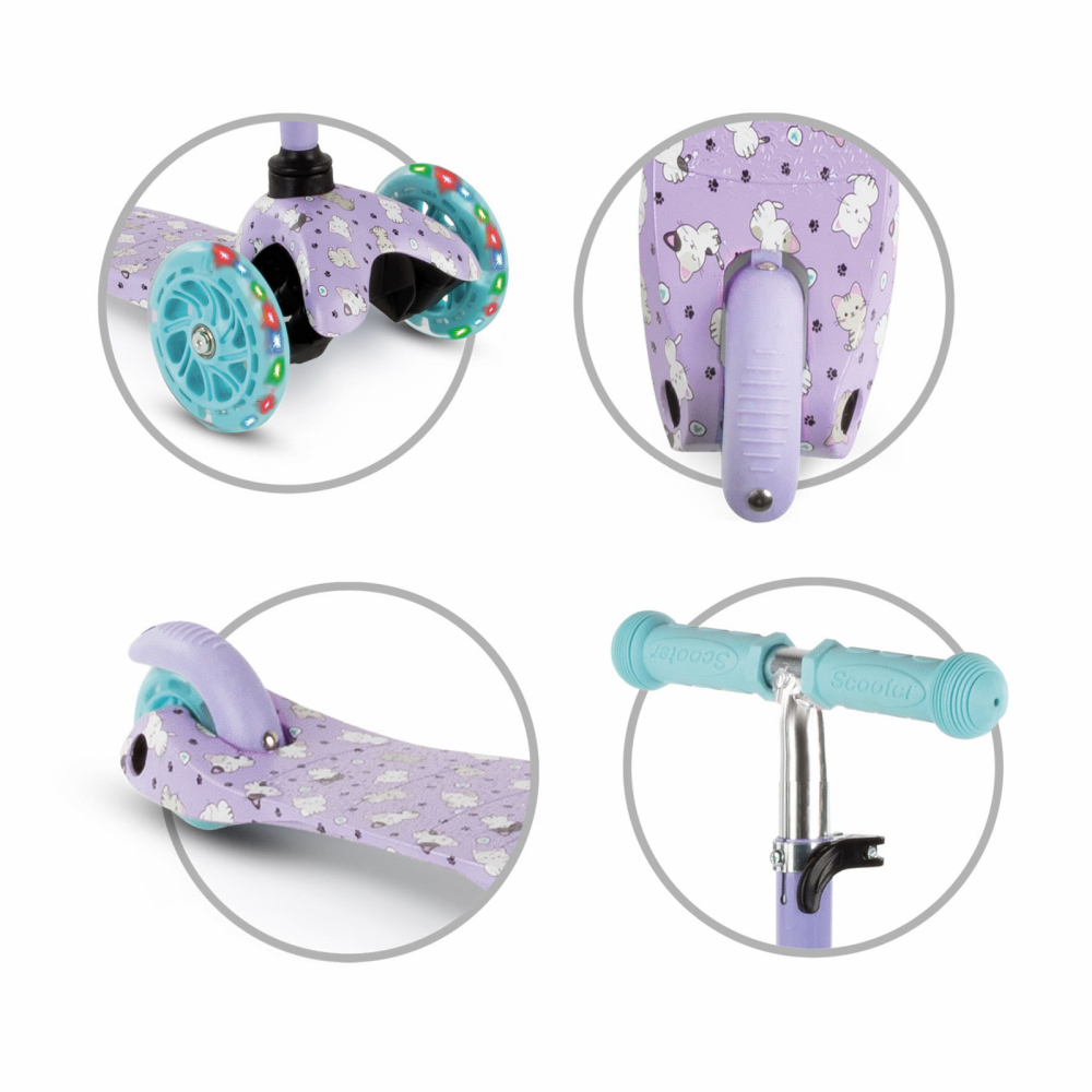 Trotineta Kidwell Uno Kitty Roti Luminoase - imagine 3