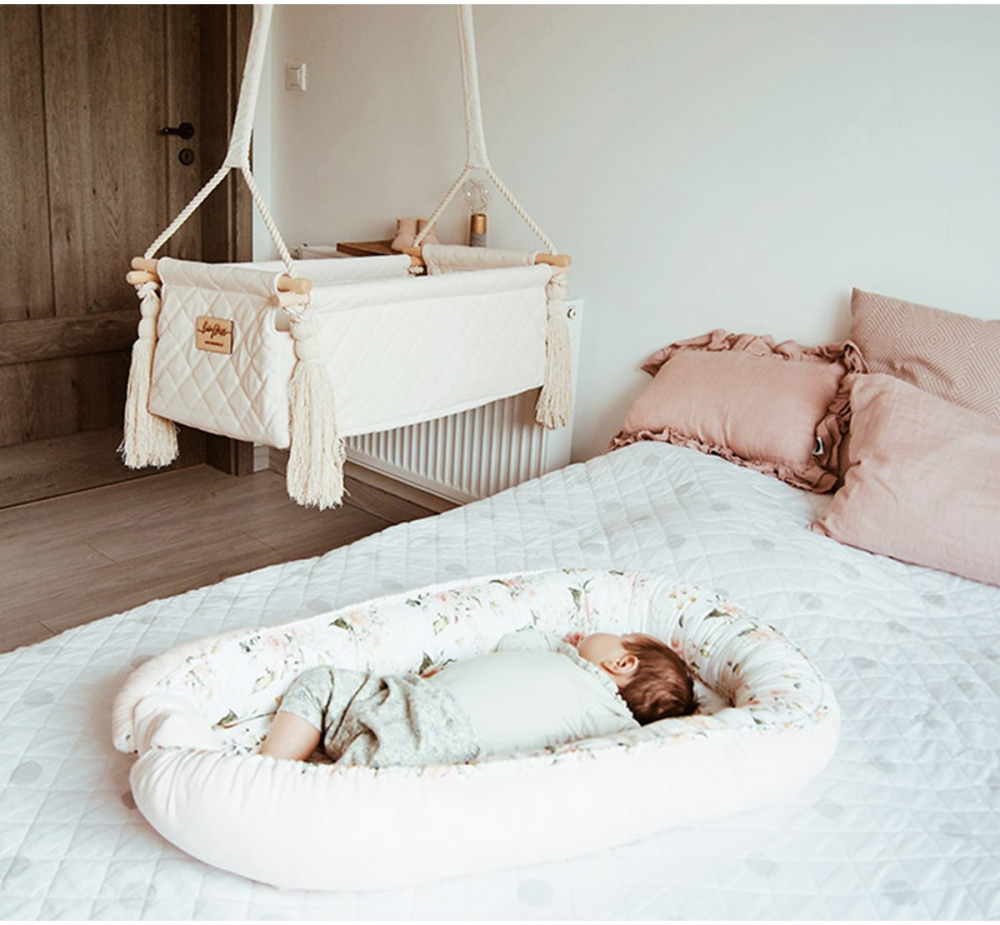 Babynest Premium BabySteps, Bumbac și Catifea, Boho Beige - imagine 5