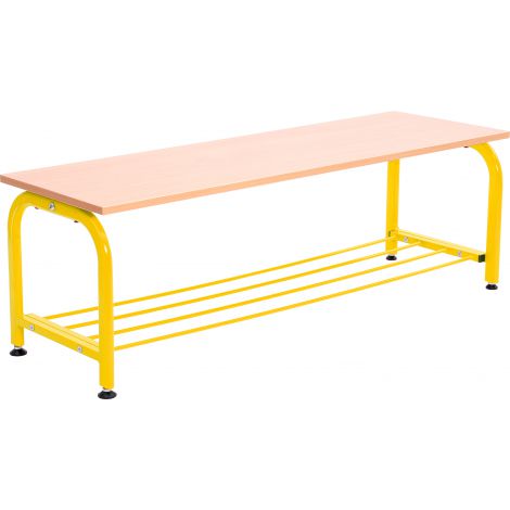 Bancută vestiar galben Moje Bambino, fag, 121 cm