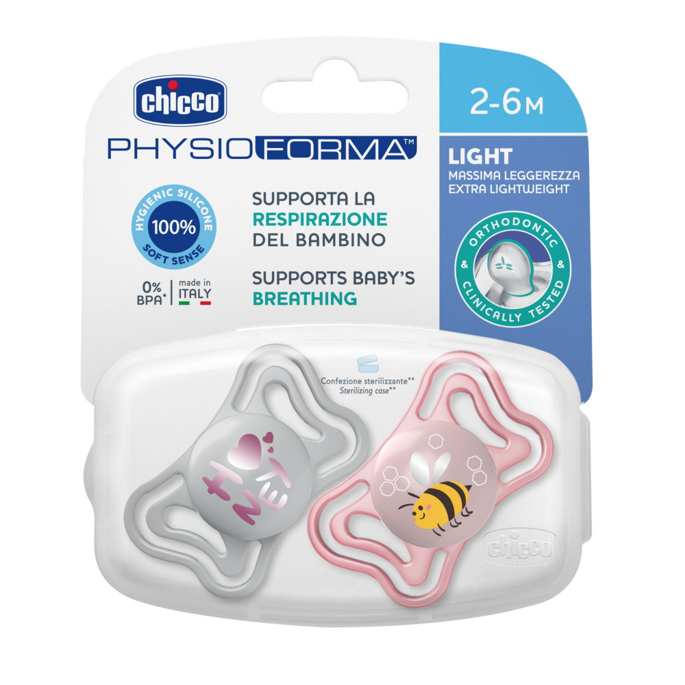 Suzete Chicco PhysioPhorma Light, 2 buc, 2-6 luni - imagine 2
