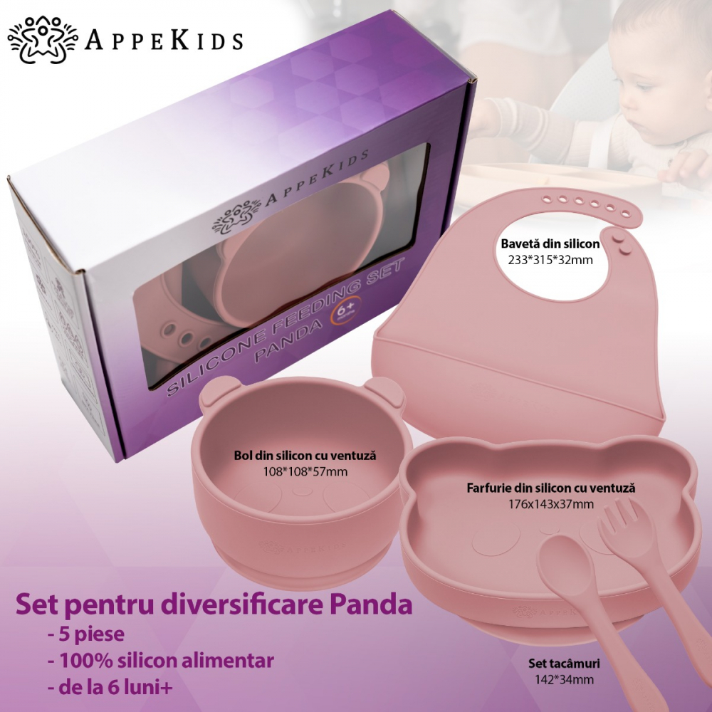 Set Diversificare AppeKids Panda, 5 Piese, Silicon