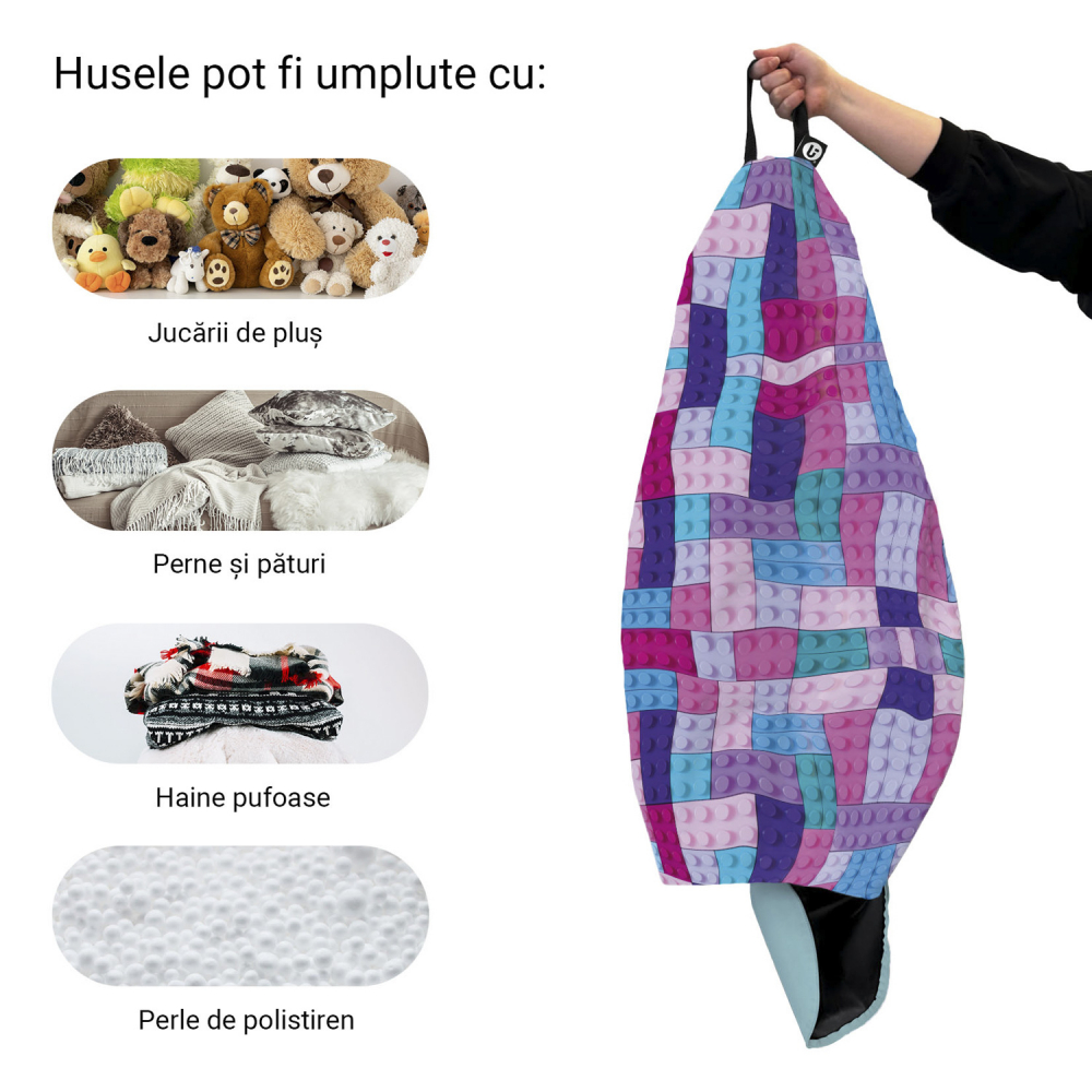 Husă Puf Para XL Mov, Updeco, fără Umplutură