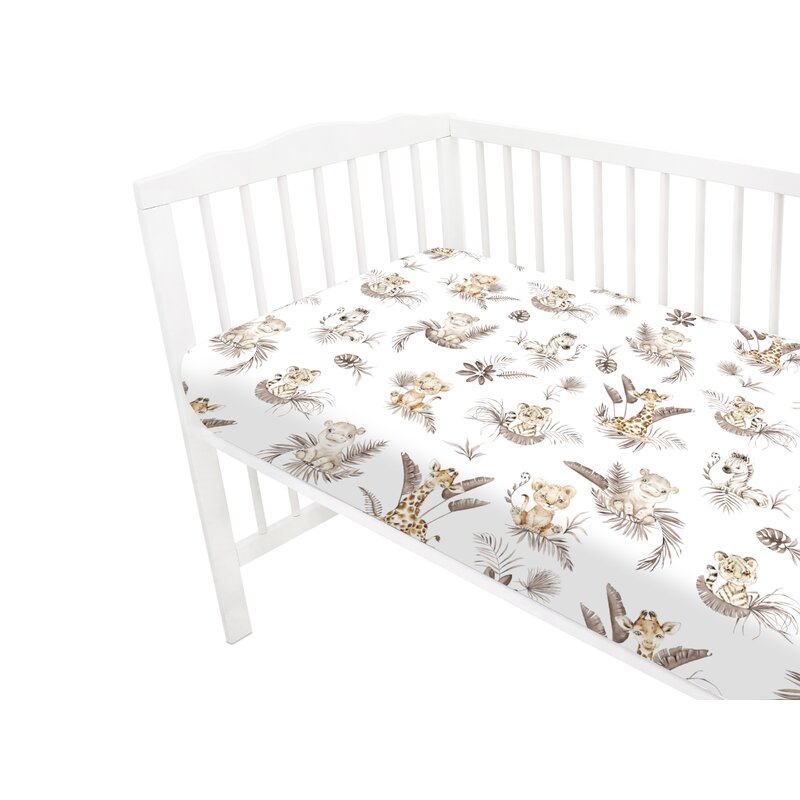 Cearceaf MimiNu 140x70 cm Bumbac Elastic Savanna - imagine 3