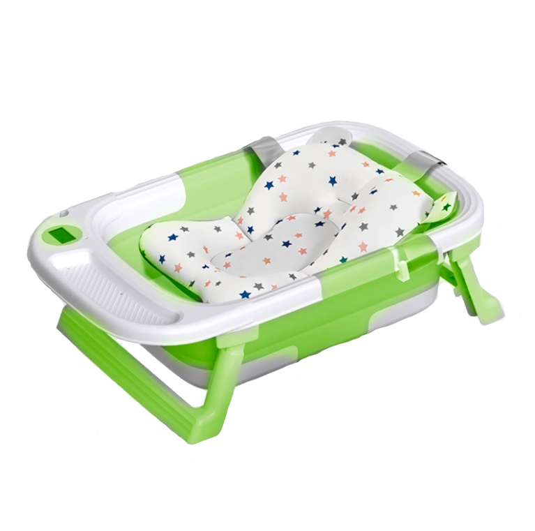 Little Mom Green: Cădiță Ultrapliabilă cu Termometru și Hamac - imagine 9