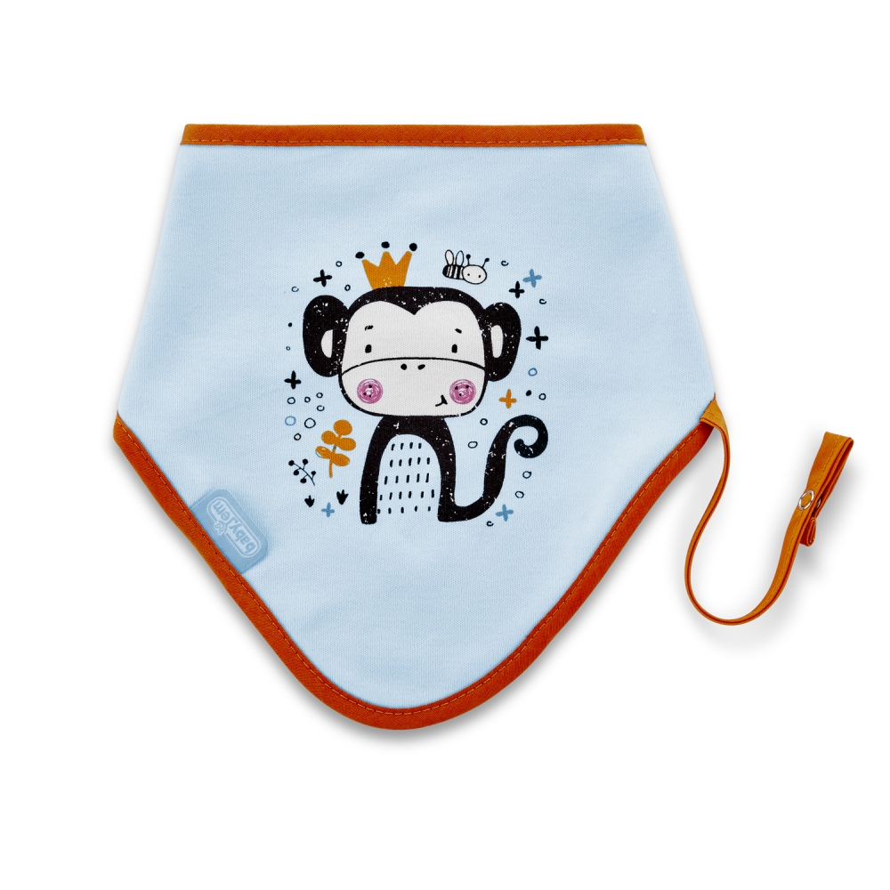 Baveta BabyJem Triangle Blue, 2 în 1