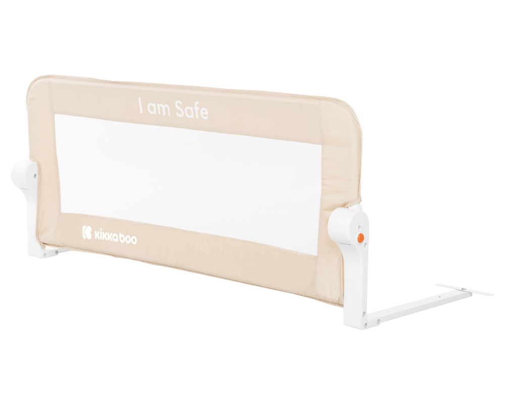 Bariera protectie pat KikkaBoo Beige, rabatabila - imagine 5