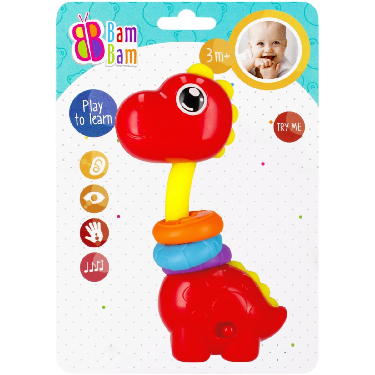 Jucărie Bebeluși BamBam Dinozaur cu Inele și Sunete