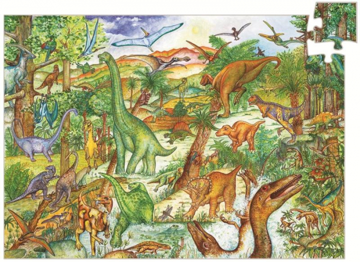 Puzzle Djeco Dinozauri 100 piese +5 ani