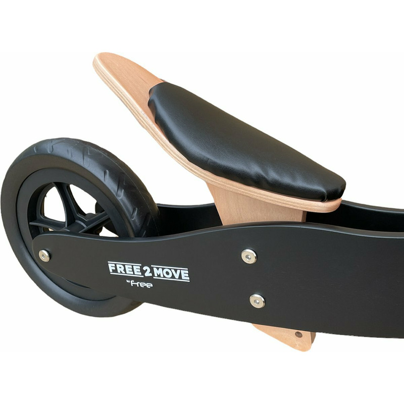 Tricicleta 2in1 Free2Move Brown Black, Lemn - imagine 4