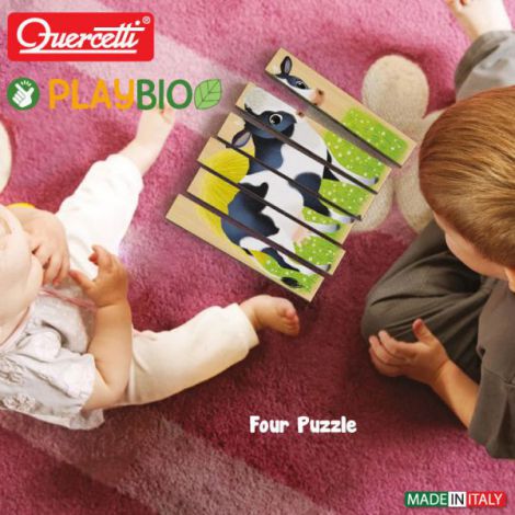 Quercetti Puzzle Lemn Ferma Bio, 2 ani+ - imagine 5