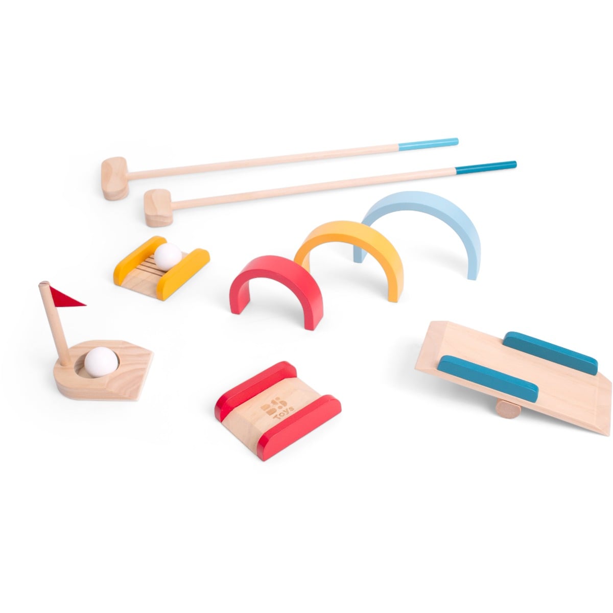 Set Golf din Lemn BS Toys - Joc Exterior pentru Familie
