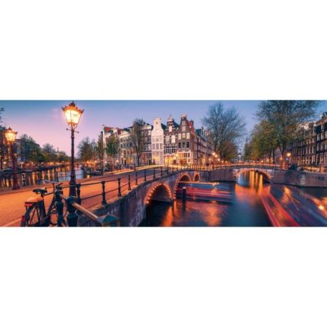 Puzzle Amsterdam 1000 piese - Scena nocturnă Ravensburger
