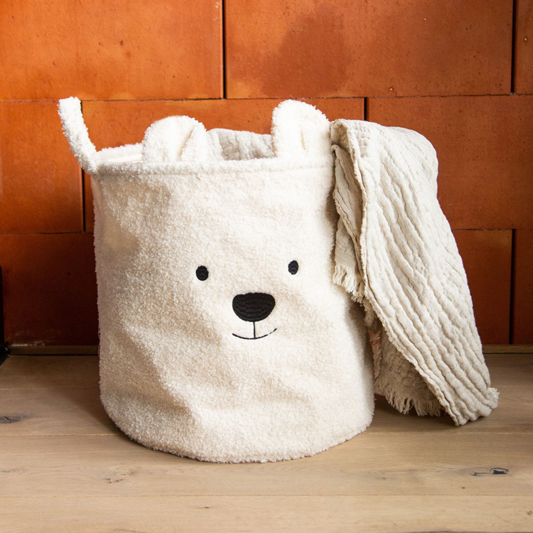 Cos Depozitare Childhome Teddy Alb 40x40 cm - imagine 2