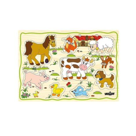 Puzzle Woodyland Animale Fermă Educativ - imagine 3