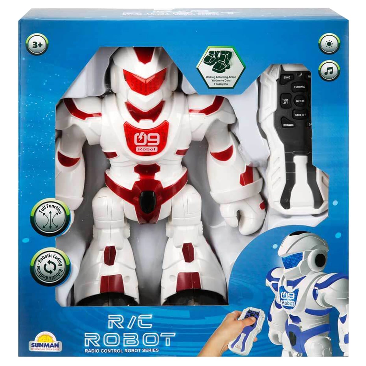 Robot Interactiv Sunman Rosu cu Telecomanda si Lumini