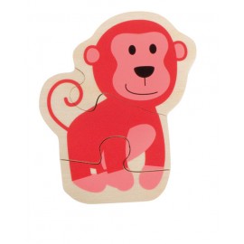 Puzzle Lemn Animale Vesele Beleduc 3 Piese - imagine 4