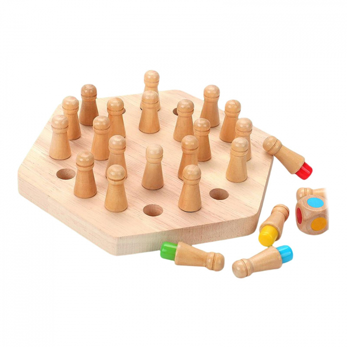 Joc Memorie Hexagonal Krista | Educativ Lemn