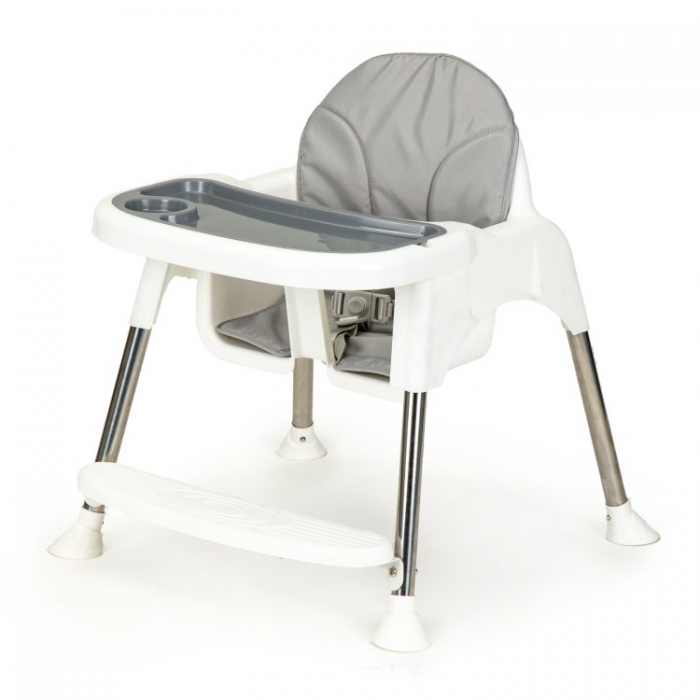 Scaun de masa 2 in 1 Ecotoys Alb, Reglabil - imagine 6