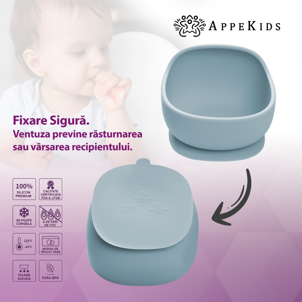 Bol Silicon cu Ventuza AppeKids - imagine 3