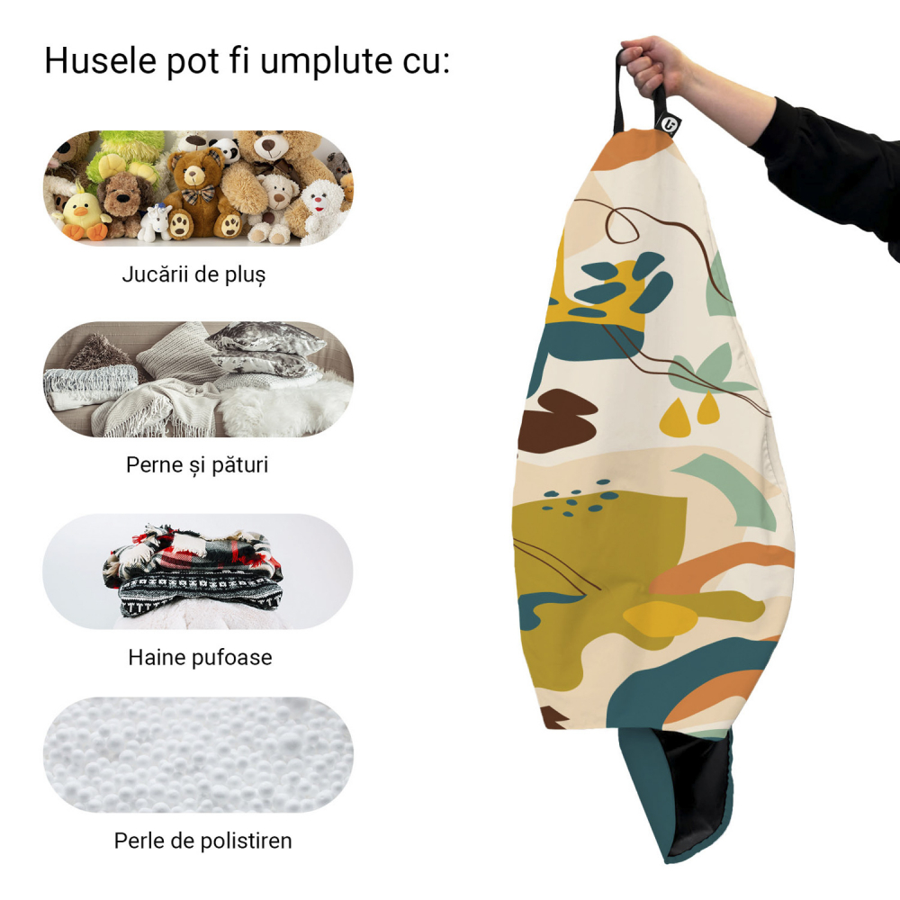 Husa Puf Bean Bag Para XL Abstract Jungle | Updeco