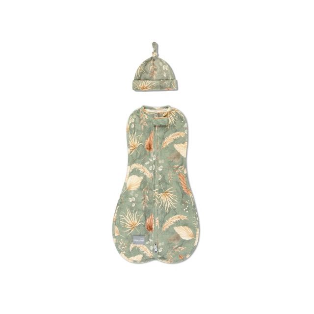 Swaddle Nou-Născut Boho Green Nor Pufos + Căciuliță - imagine 2