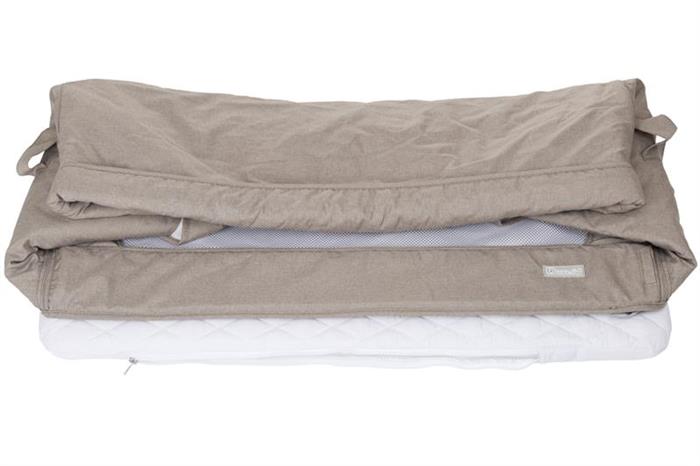 Patut co-sleeper Babygo Beige 2in1 cu saltea - imagine 4