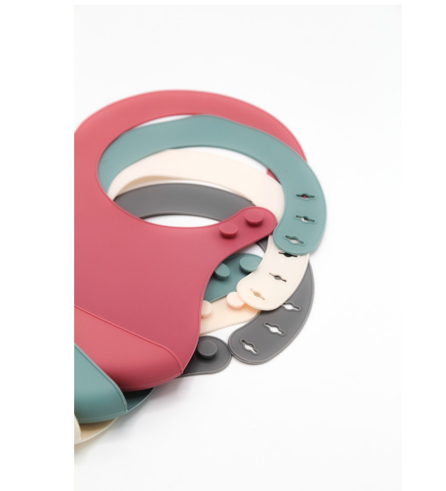 Baveta Silicon BabyJem Mini Ecru Reglabila - imagine 2
