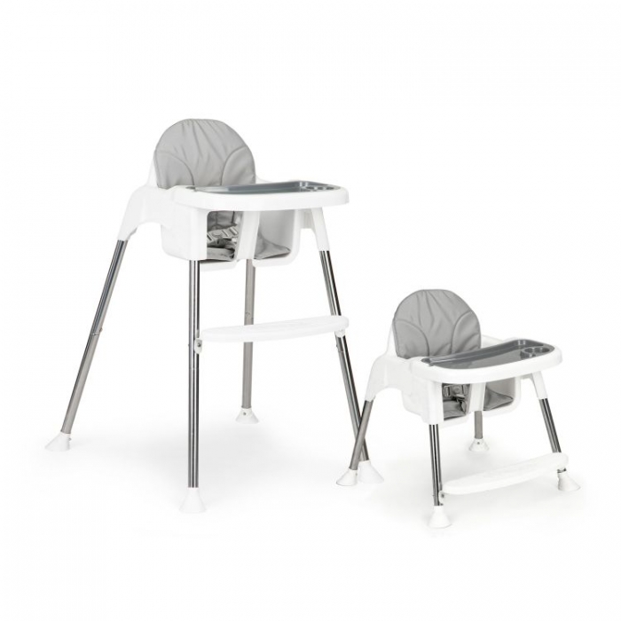 Scaun de masa 2 in 1 Ecotoys Alb, Reglabil - imagine 7
